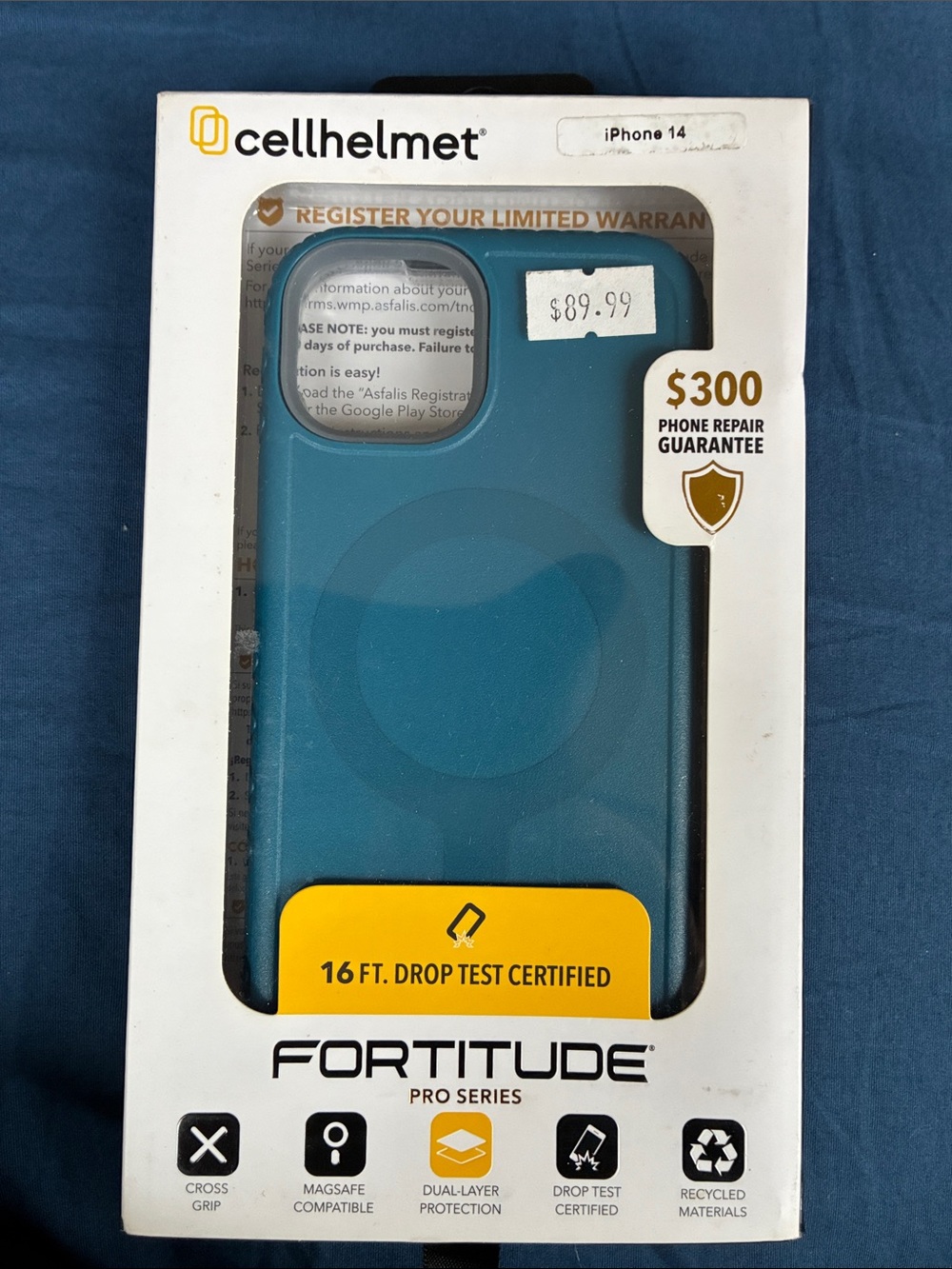 Cellhelmet Fortitude Pro Series Teal iPhone 14 Case